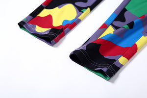 Zipper Camouflage Jumpsuit