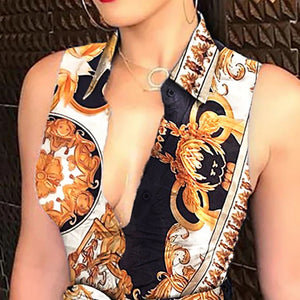 Women's V-neck Printed Dress
