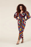 Women's V-neck Long-sleeved Jumpsuit