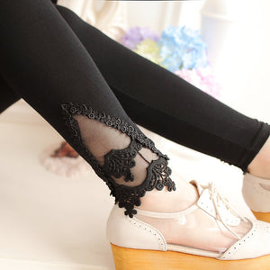 Women Cotton Lace Leggings