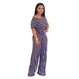 Women's Loose Print Striped Jumpsuit