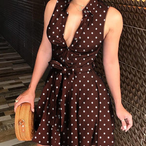 Women's V-neck Printed Dress