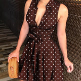 Women's V-neck Printed Dress