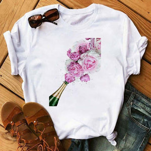 Kawaii Wine Glass T-shirt