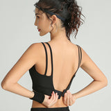 Gathered Vest-Style Sexy Yoga Fitness Bra
