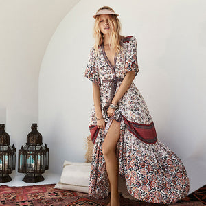 Button-up Print Dress