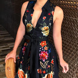 Women's V-neck Printed Dress