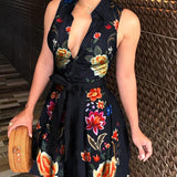 Women's V-neck Printed Dress