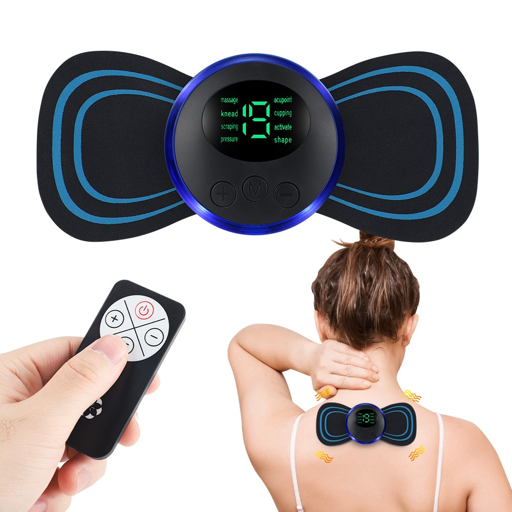 Mini Portable EMS Pulse Massager Full Body Electrical Magic Massage  Stickers TENS Pulse Muscle Relax Tool With Charging Case