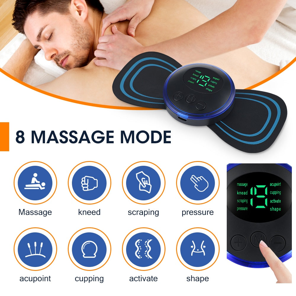 Electric Neck EMS Massager Back Full Body Stimulator Pain Relief Pulse  Device