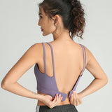 Gathered Vest-Style Sexy Yoga Fitness Bra
